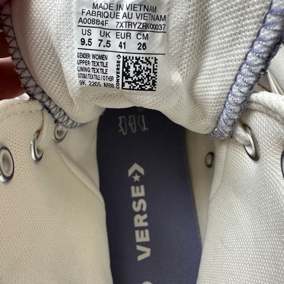 Converse Chuck Taylor All‎ Star Hi Jacquard Camo W 9.5 Egret/Slate Lilac Rare - Picture 4 of 6